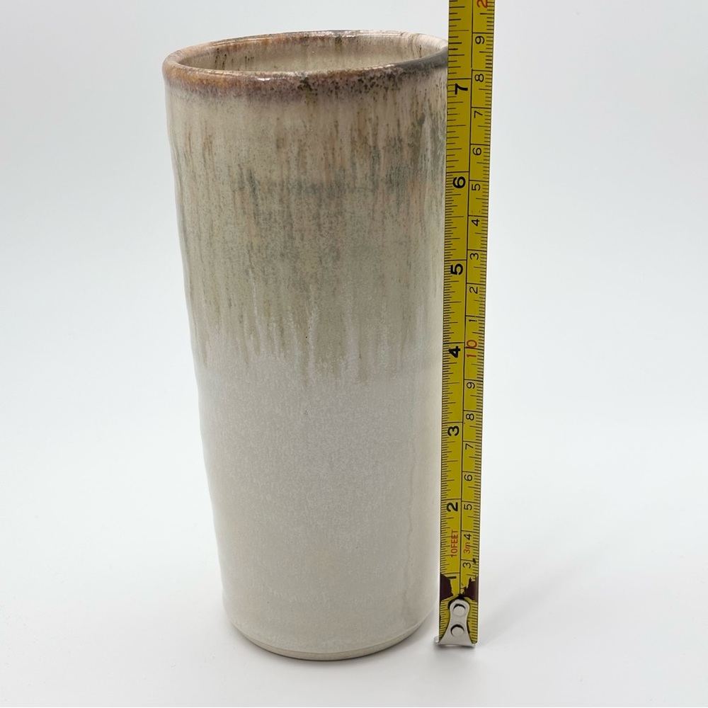 All Pigeon River Pottery Handcrafted Artisan Ceramic‎ Vase in Cream and Brown - Picture 9 of 11